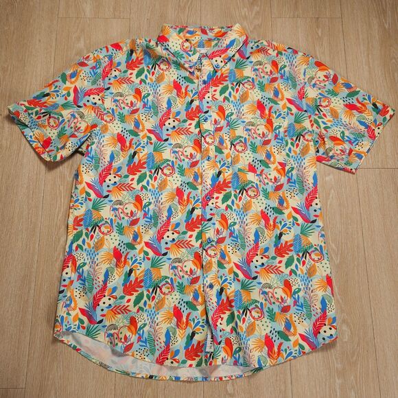RSVLTS Kunuflex Shirt Men's Sz XL Multicolor Floral Hawaiian Colorful Casual - Picture 1 of 12